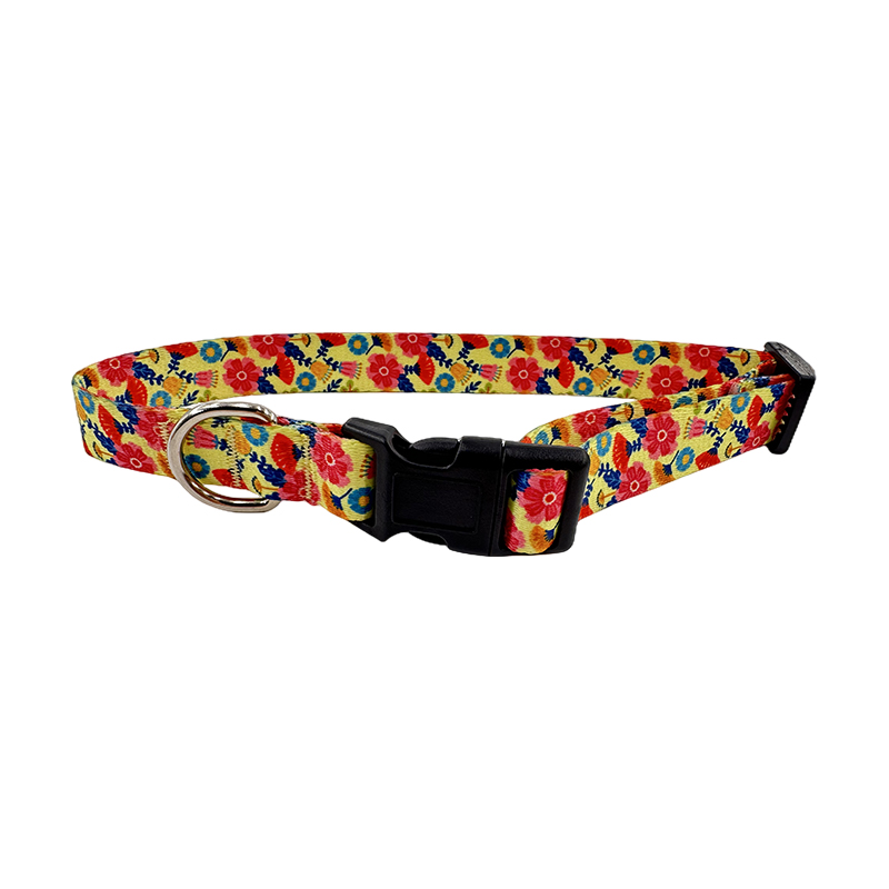 Plaid Pattern Heat Transfer Printed Webbing Dog Collar