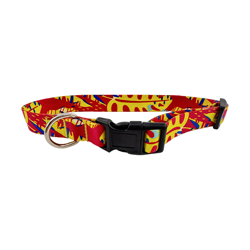 Plaid Pattern Heat Transfer Printed Webbing Dog Collar