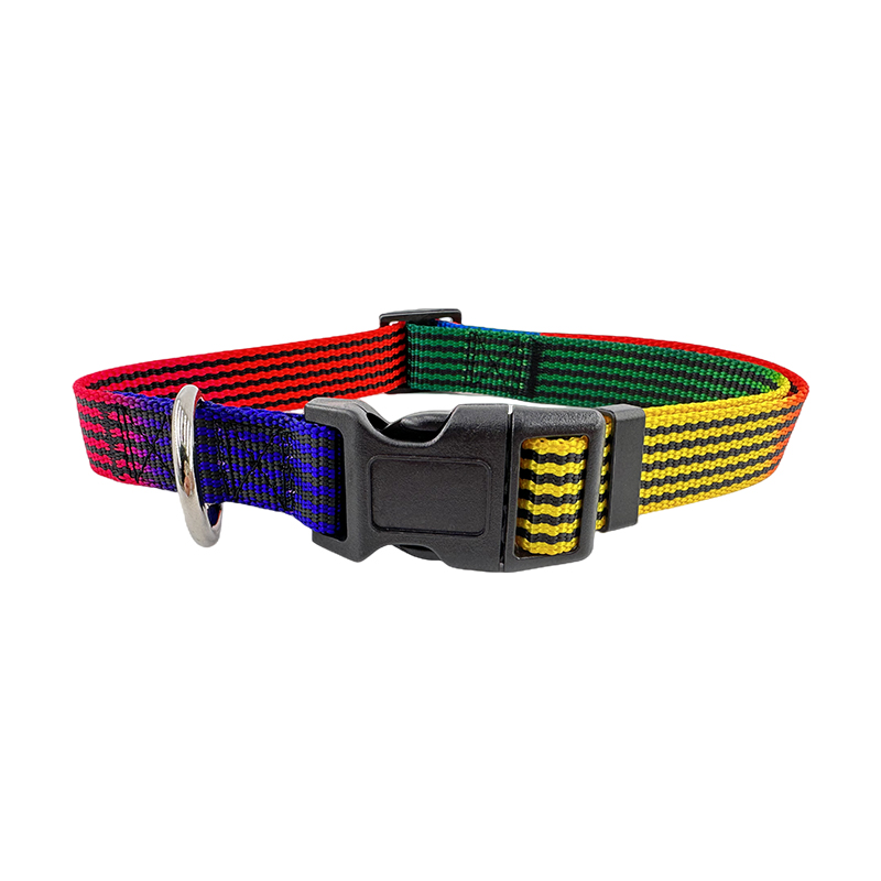 High Quality Nylon Rainbow Dog Webbing Collars