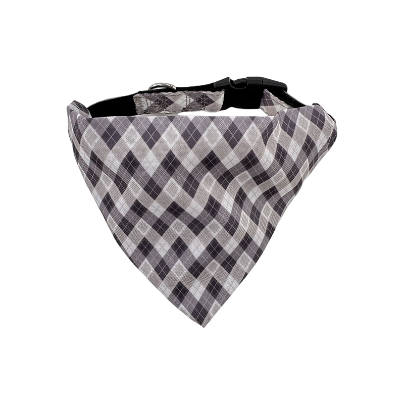 Dog Bandana and Collar with Comfortable Cotton Fabric & Metal Buckle